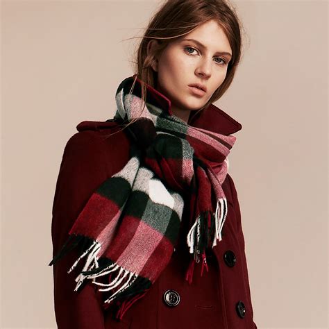 burberry plaid red scarf|burberry scarf 50 cashmere wool.